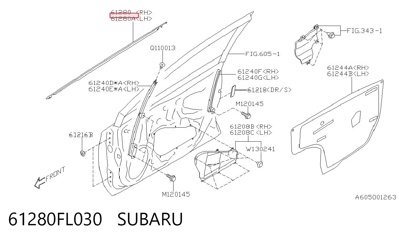 61280FL030 Subaru 