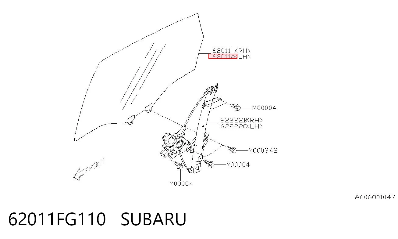 Стекло задней двери, левой Subaru 62011FG110 цена, от 31.74 USD