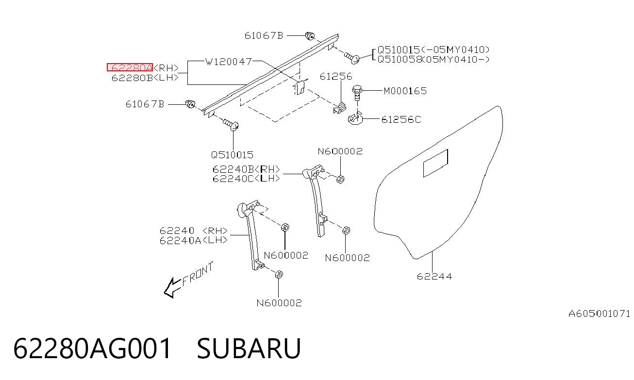 62280AG001 Subaru 
