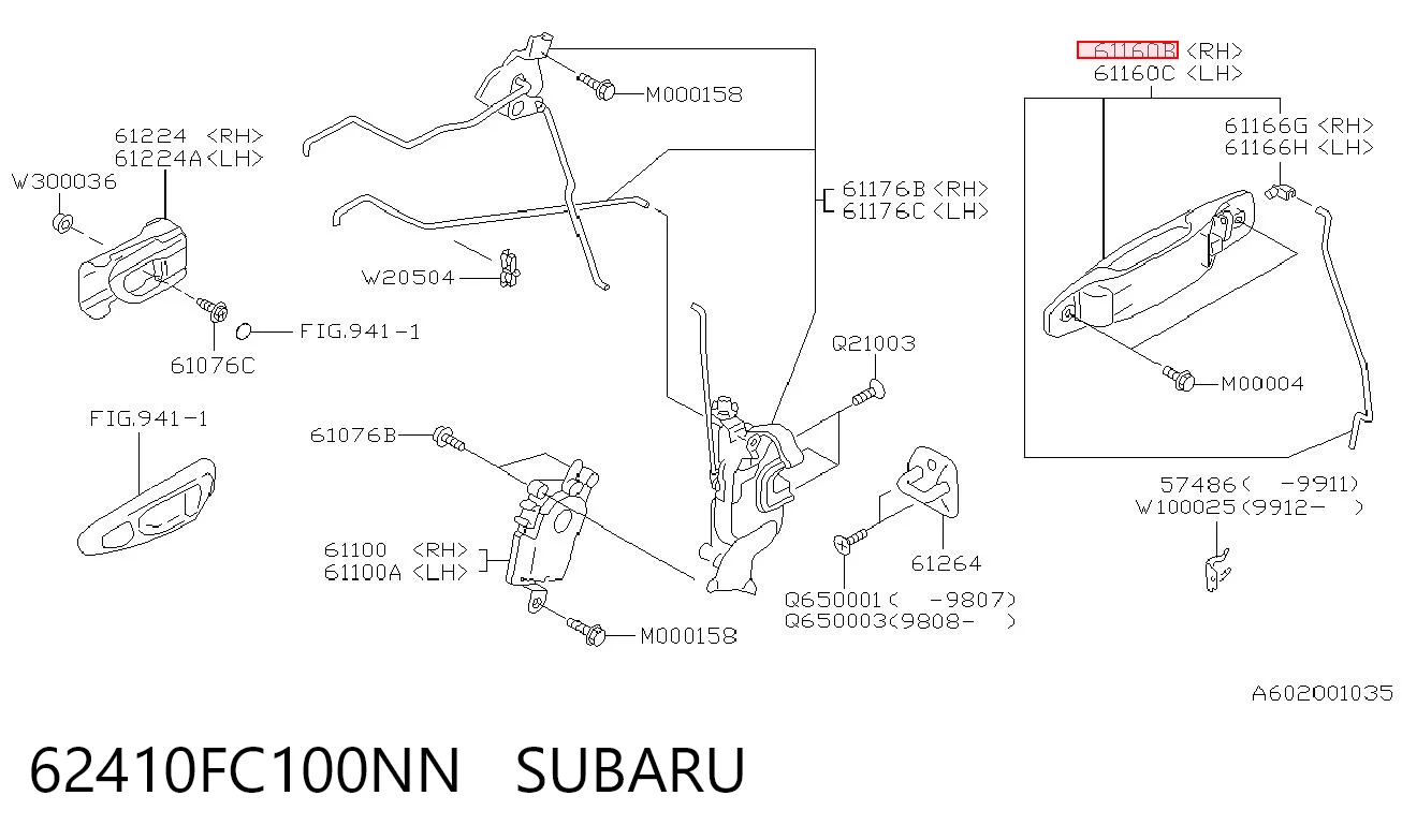 62410FC100NN Subaru Ручка передней двери наружная, правая