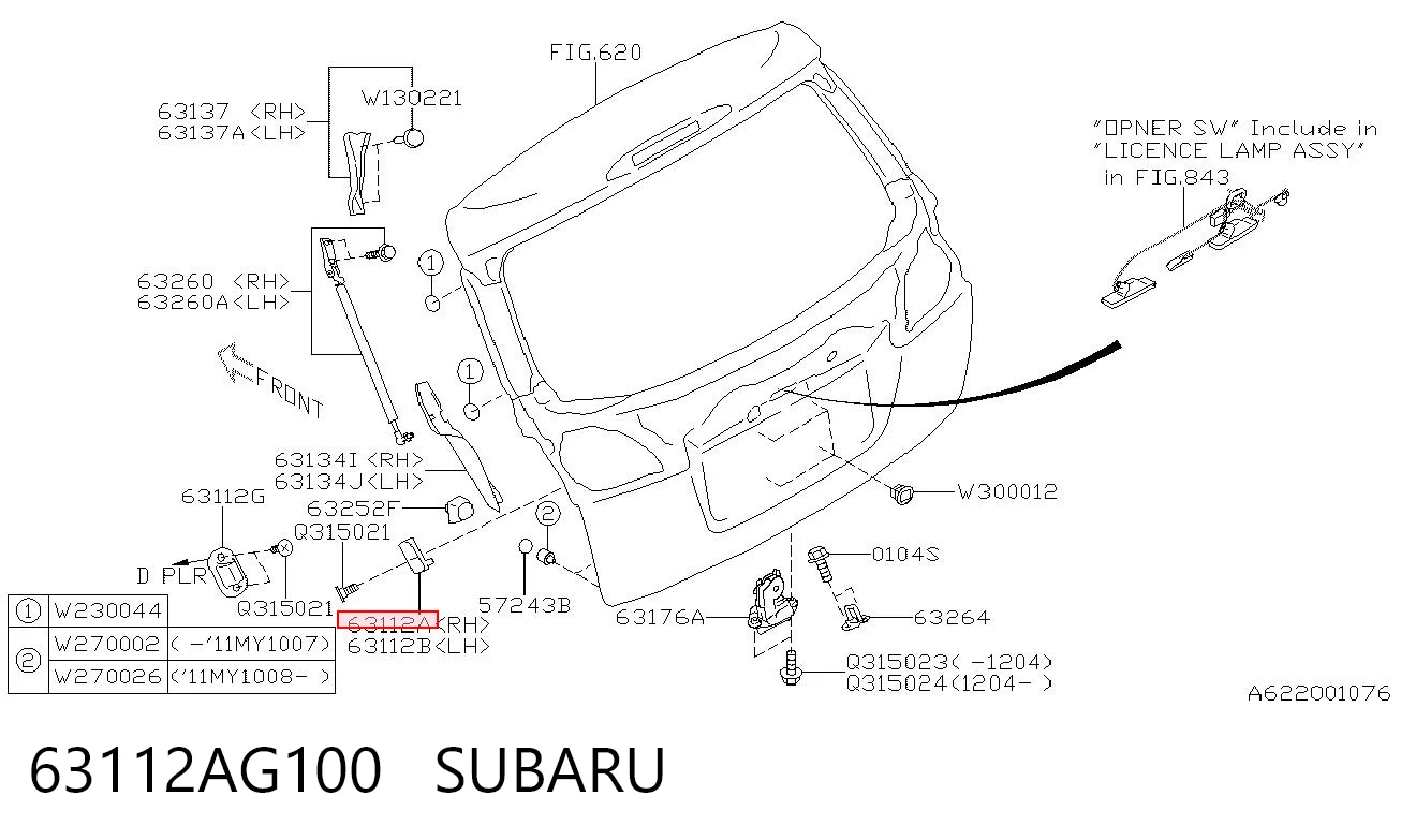 63112AG100 Subaru 