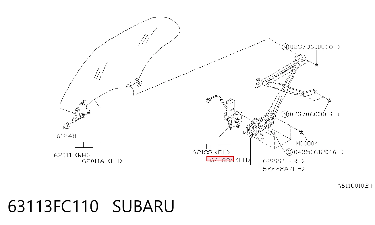63113FC110 Subaru Привод электростеклоподъемника задний