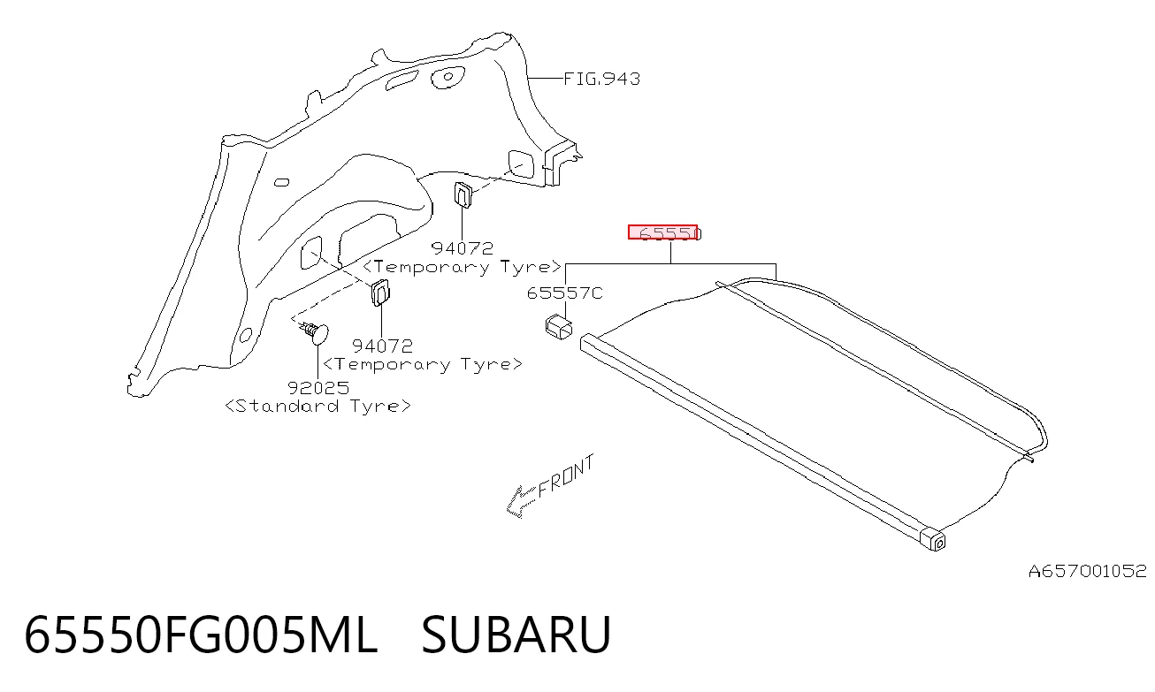 65550FG005ML Subaru Шторка багажника