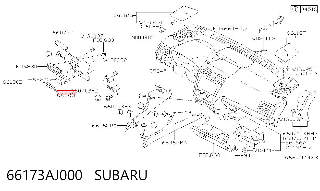66173AJ000 Subaru 