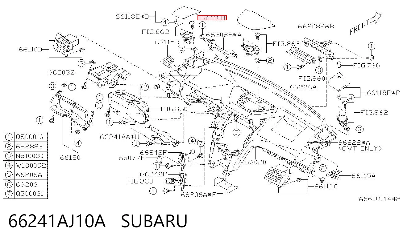 66241AJ10A Subaru 