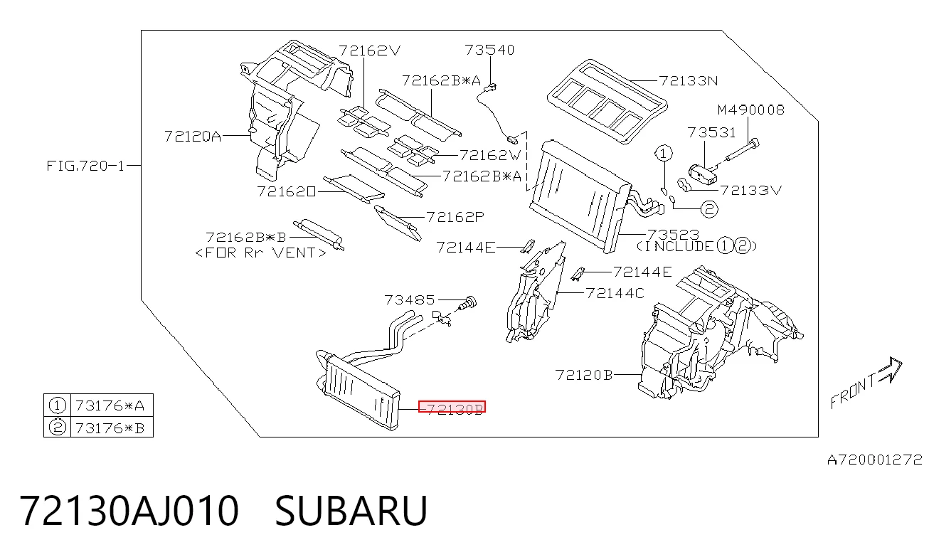 72130AJ010 Subaru Радиатор отопителя салона