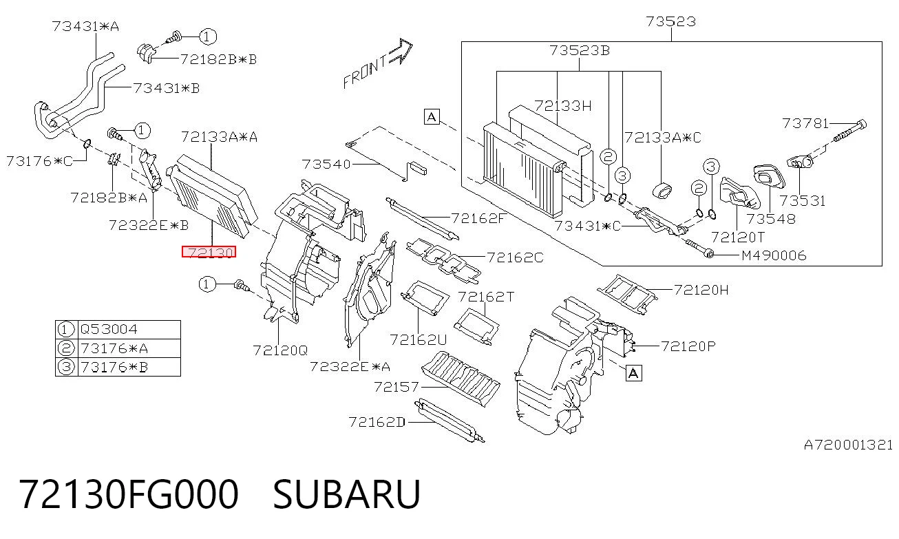 72130FG000 Subaru Радиатор отопителя салона