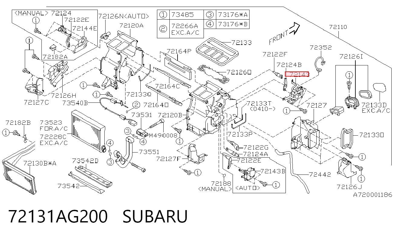 Привод системы автоматического управления отопителем на Subaru Legacy IV B13