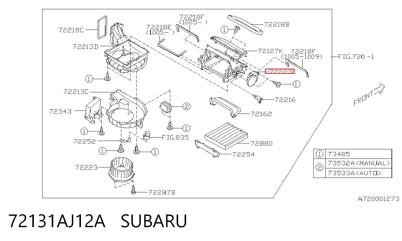 72131AJ12A Subaru 