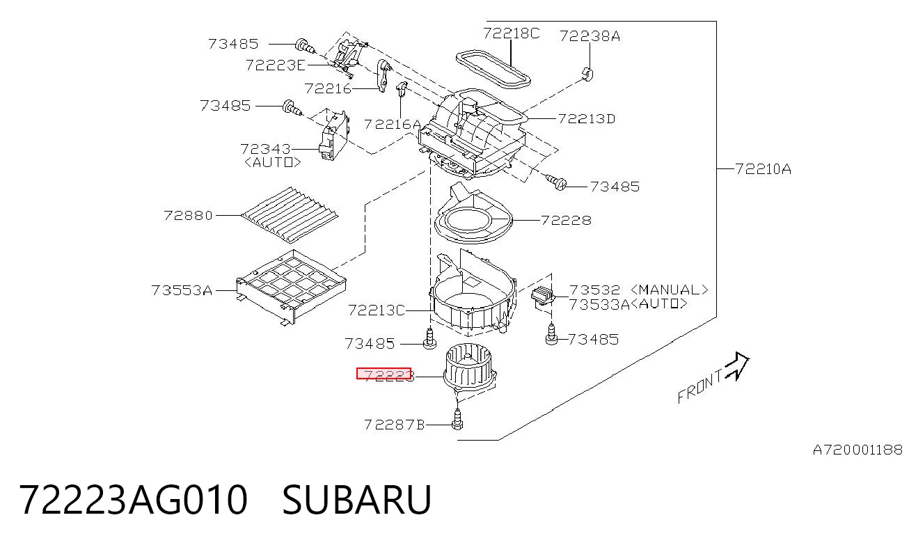 Электромотор печки на Subaru Outback III B13, BP