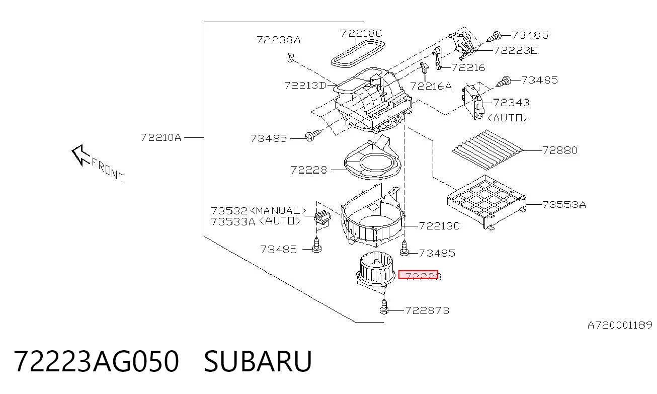 72223AG050 Subaru Электромотор печки