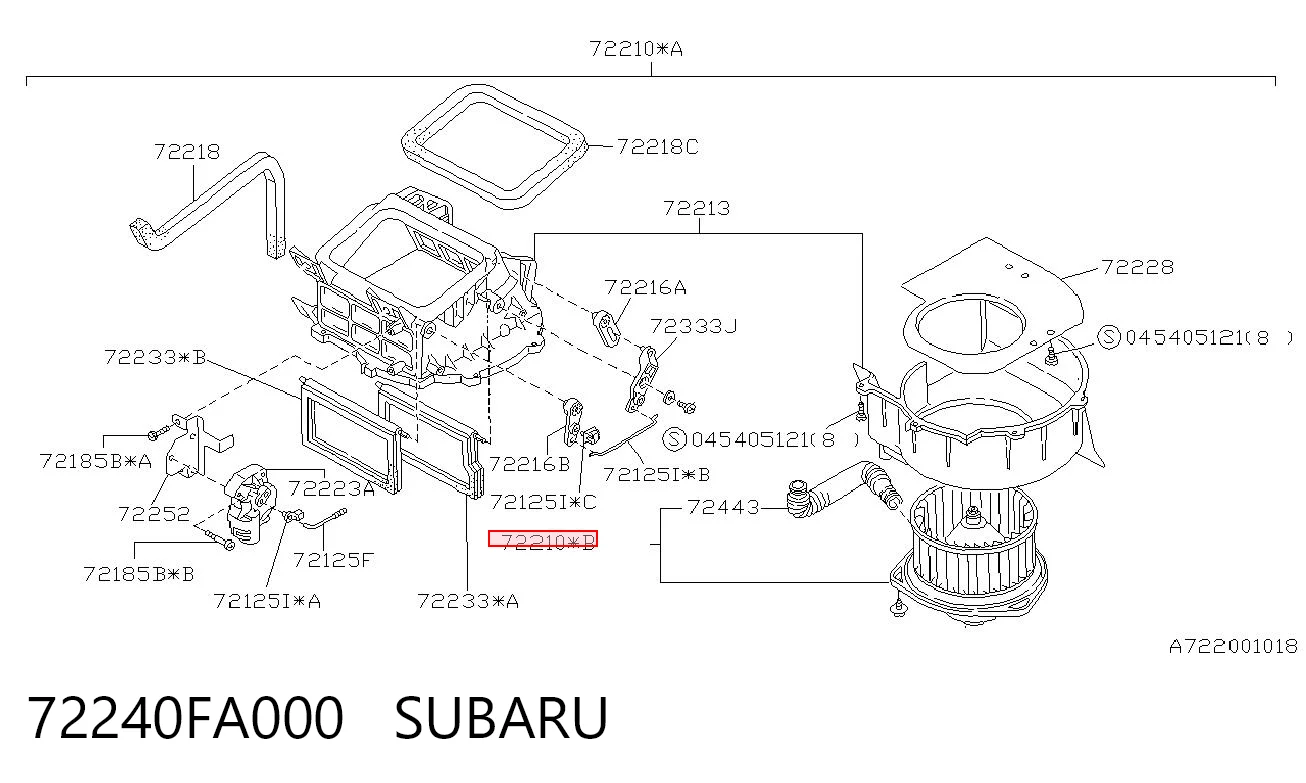 72240FA000 Subaru Электромотор печки