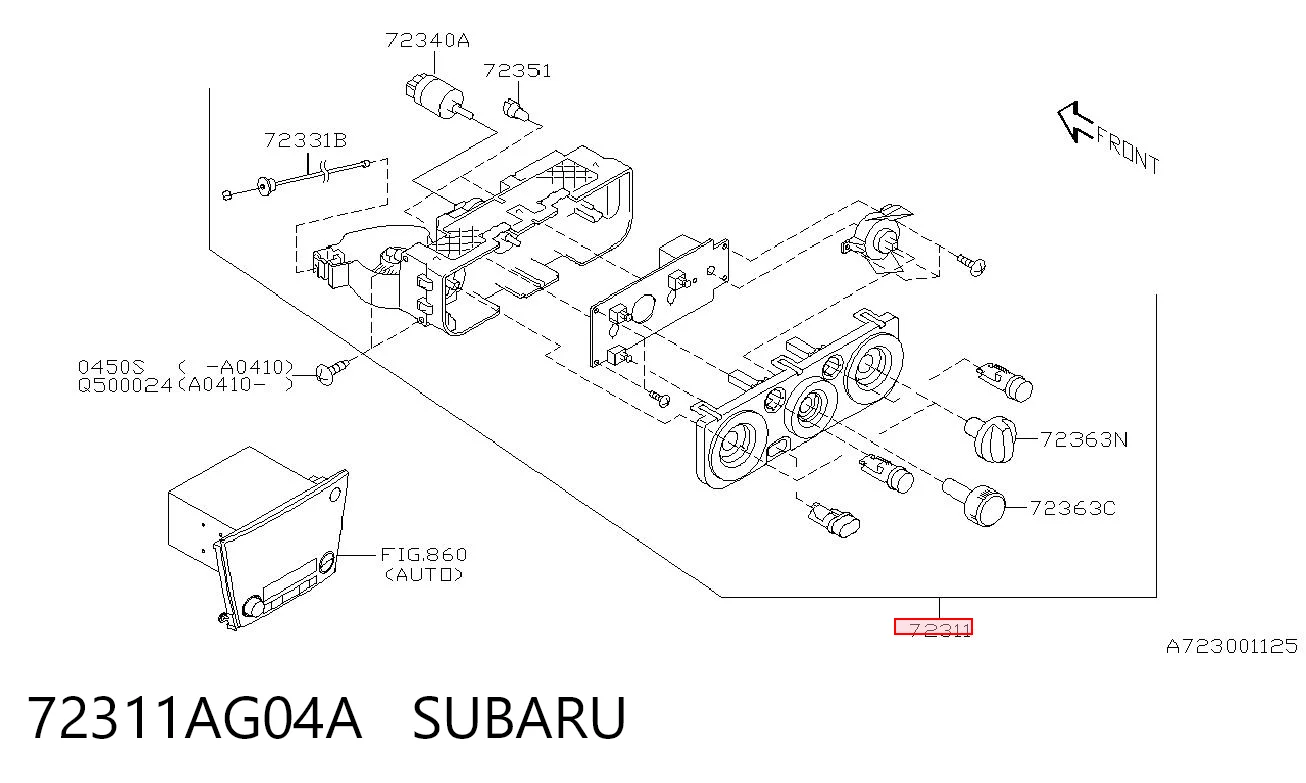 72311AG04A Subaru Механизм управления кондиционером