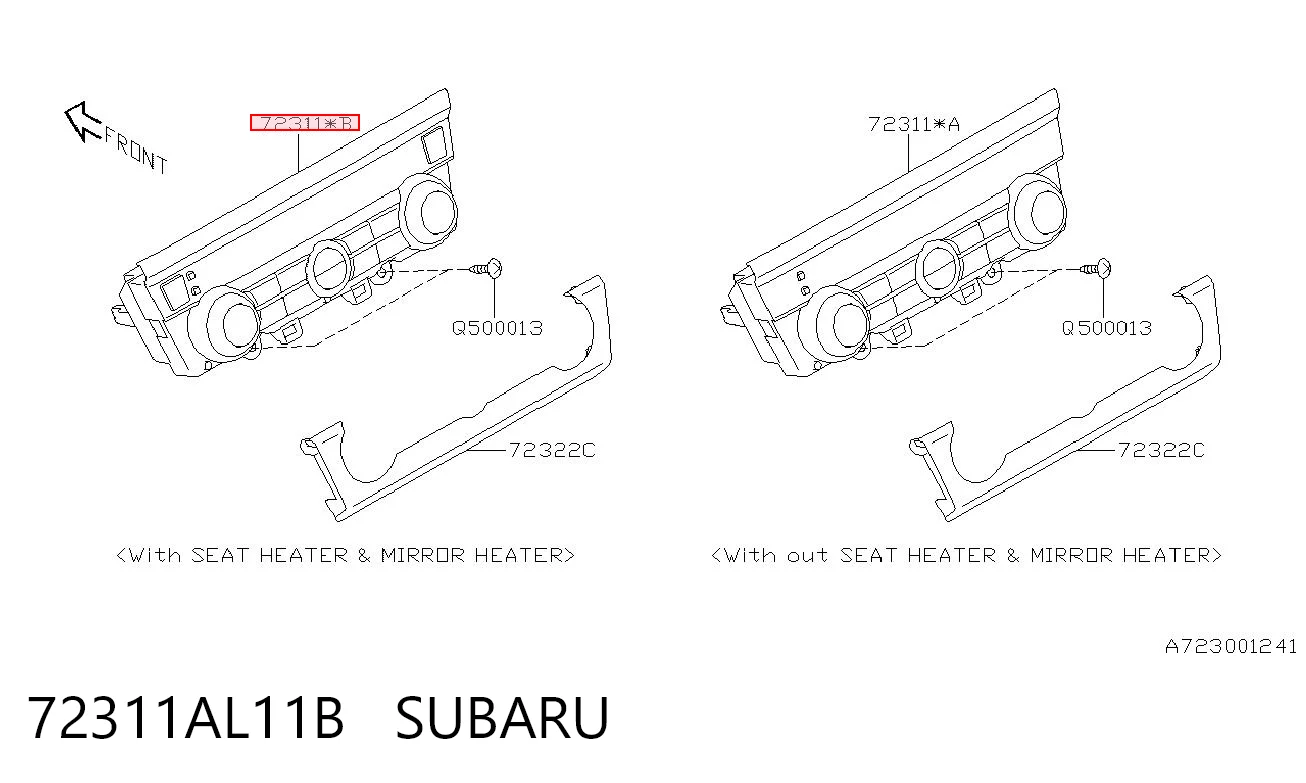 72311AL11B Subaru Механизм управления кондиционером