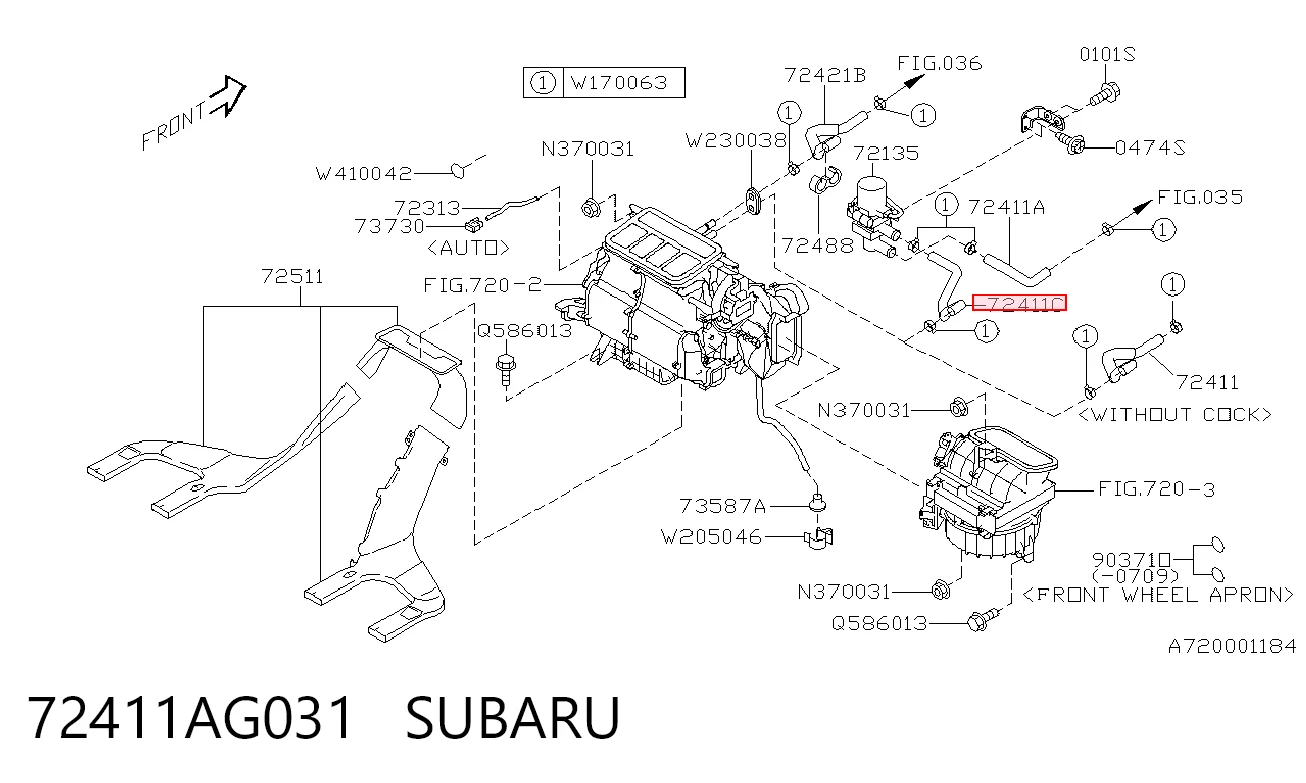 72411AG031 Subaru 