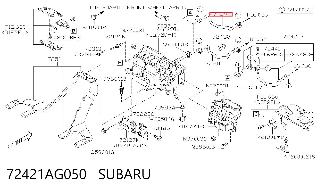 72421AG050 Subaru 