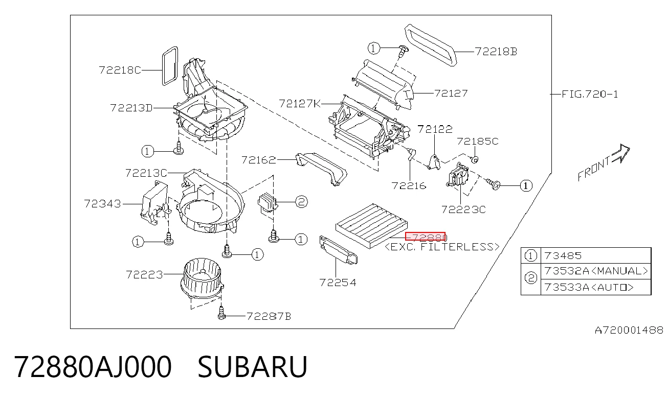 72880AJ000 Subaru Внутрисалонный фильтр