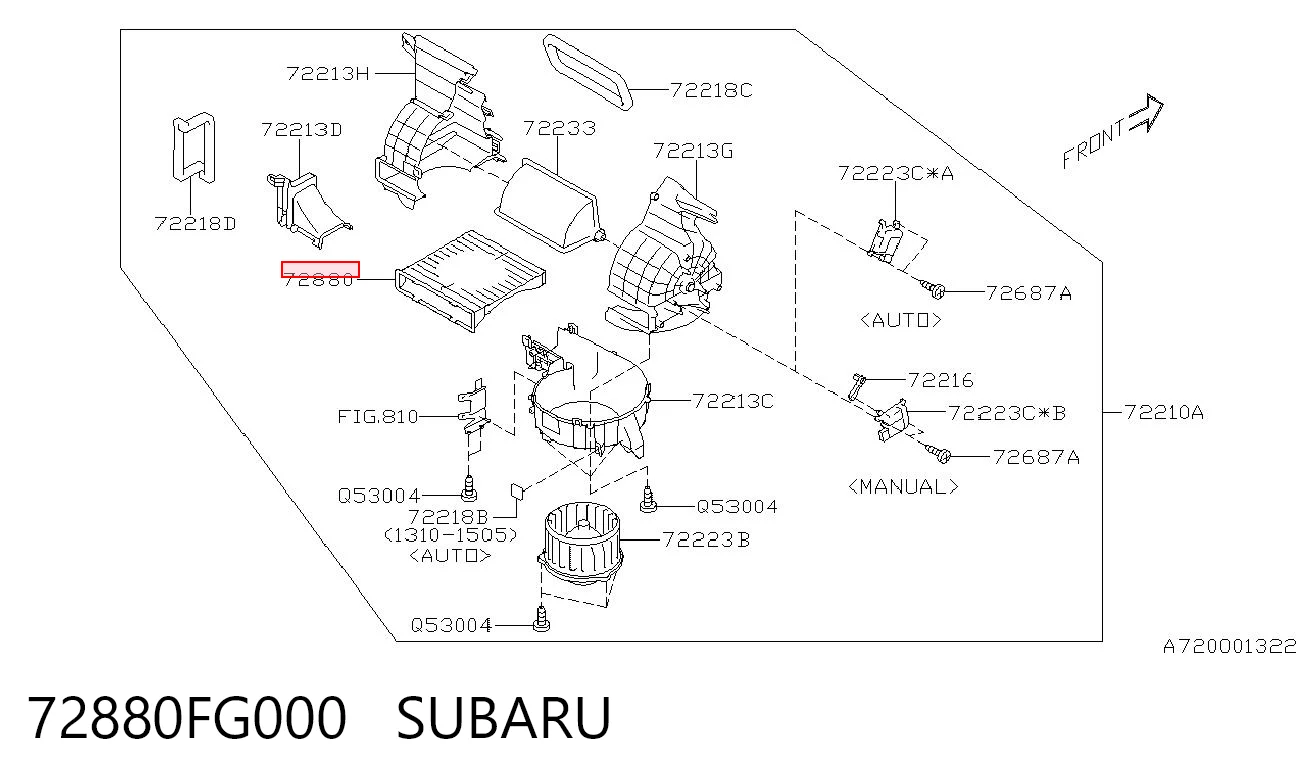 72880FG000 Subaru Внутрисалонный фильтр