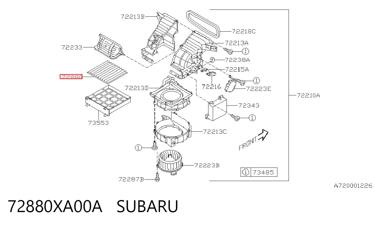 72880XA00A Subaru Внутрисалонный фильтр