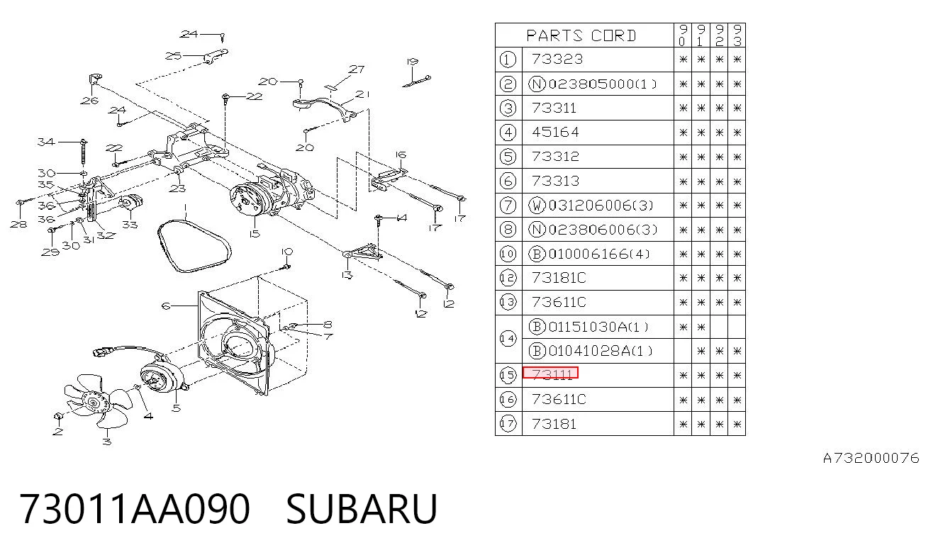 Компрессор системы кондиционирования Subaru Legacy I седан (BC) (1989 - 1994) цена, от  USD