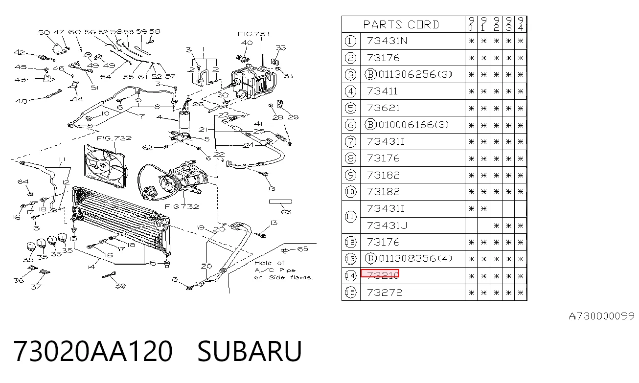 Радиатор кондиционера Subaru Legacy 1
