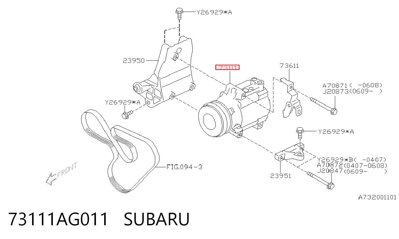 73111AG011 Subaru Компрессор хладагента