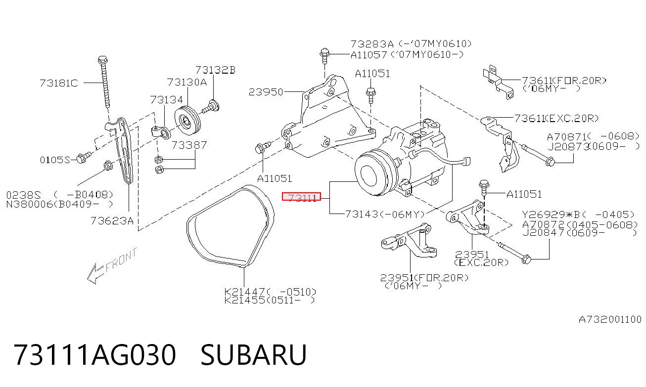  Компрессор кондиционера Subaru Outback 3