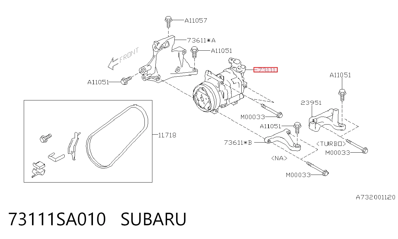 73111SA010 Subaru Компрессор хладагента