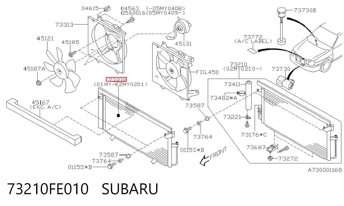73210FE010 Subaru Конденсатор