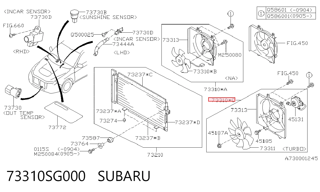 73310SG000 Subaru Диффузор радиатора охлаждения в сборе с мотором