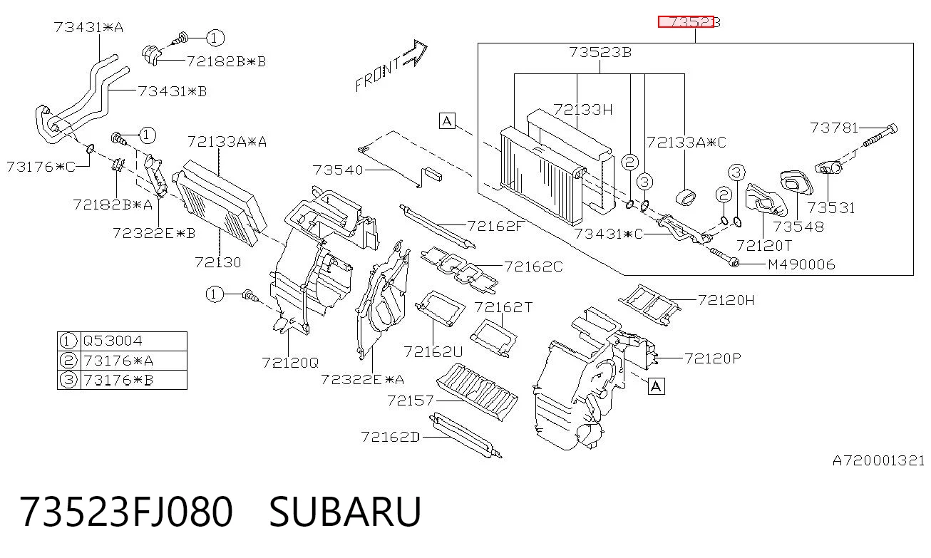 73523FJ080 Subaru Радиатор отопителя салона