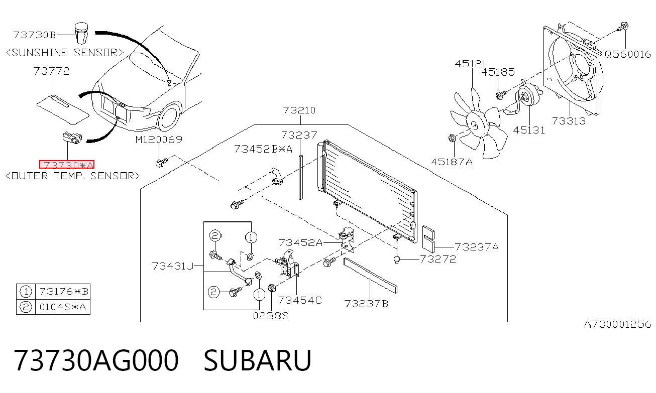 73730AG000 Subaru Датчик температуры окружающей среды