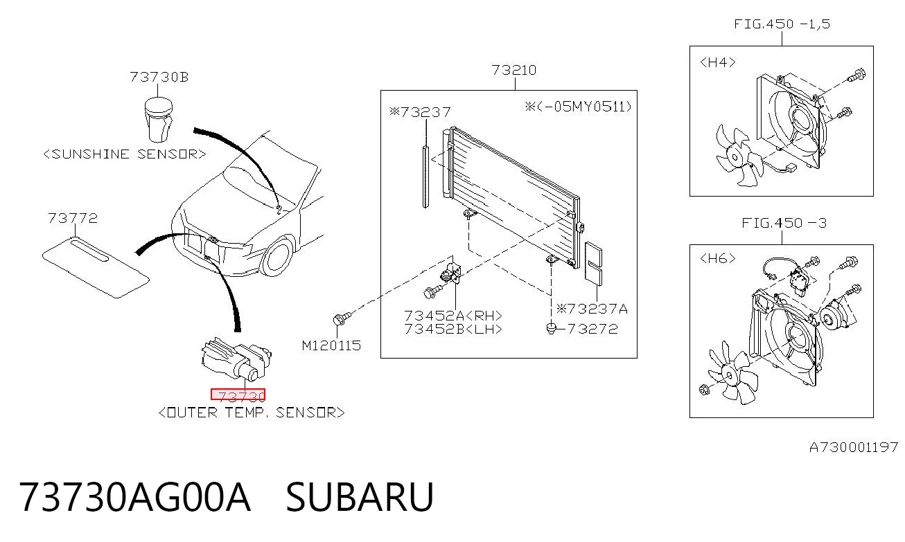 73730AG00A Subaru Датчик температуры окружающей среды