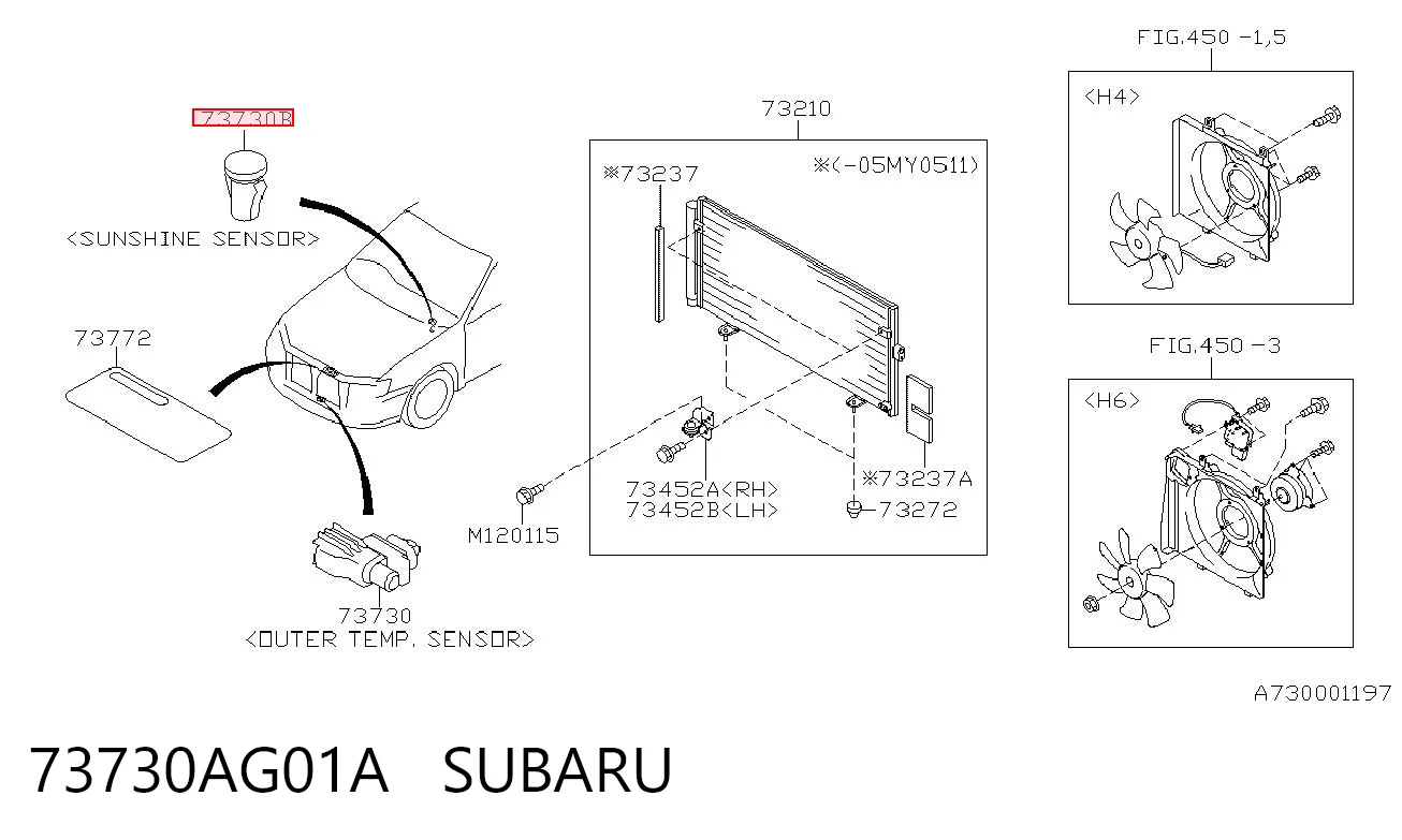 73730AG01A Subaru Датчик освещения