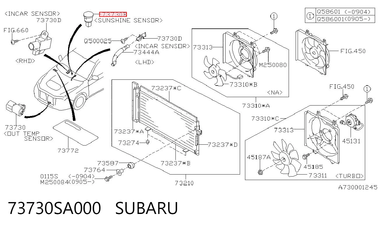 73730SA000 Subaru Датчик освещения