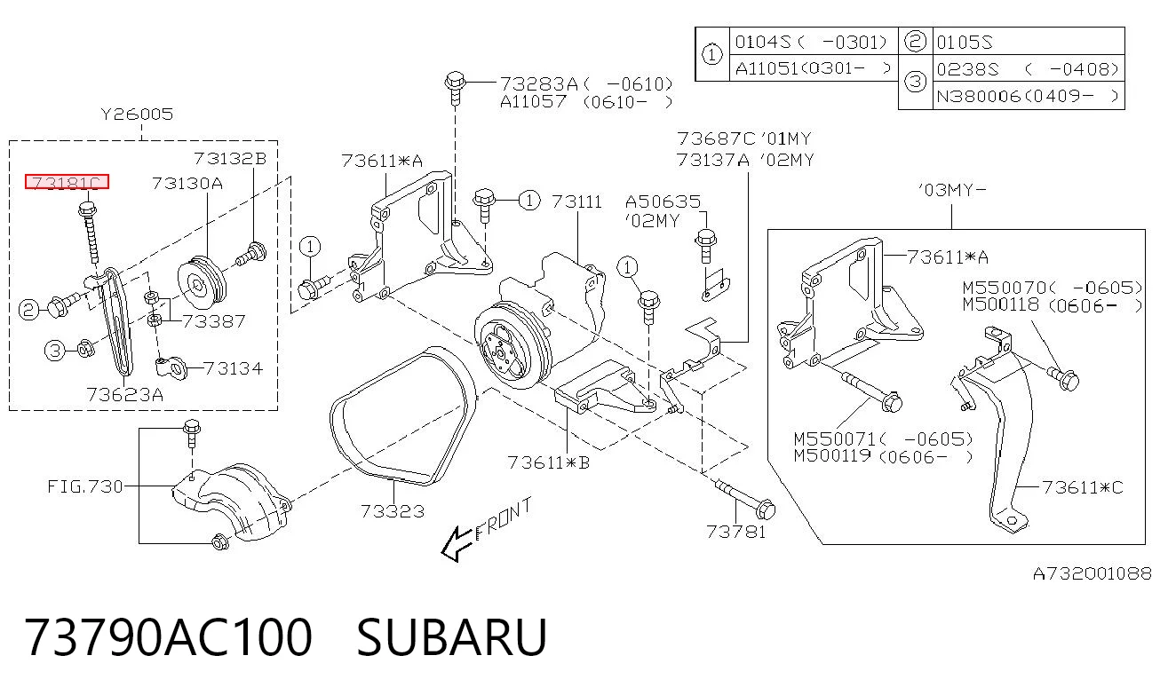 73790AC100 Subaru Насос водяной