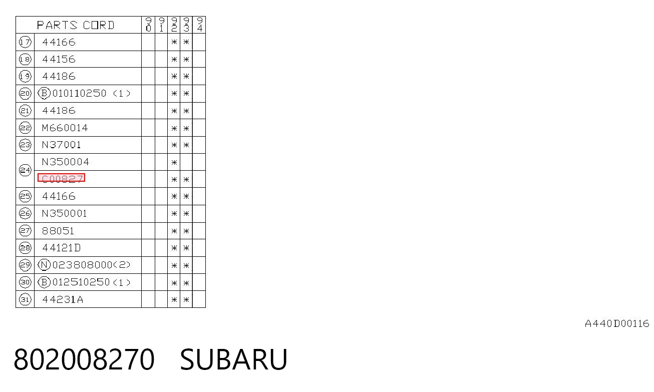 802008270 Subaru Гайка выпускного коллектора