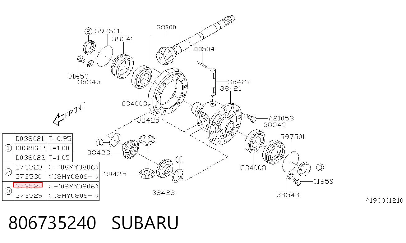 806735240 Subaru Сальник полуоси переднего моста левой