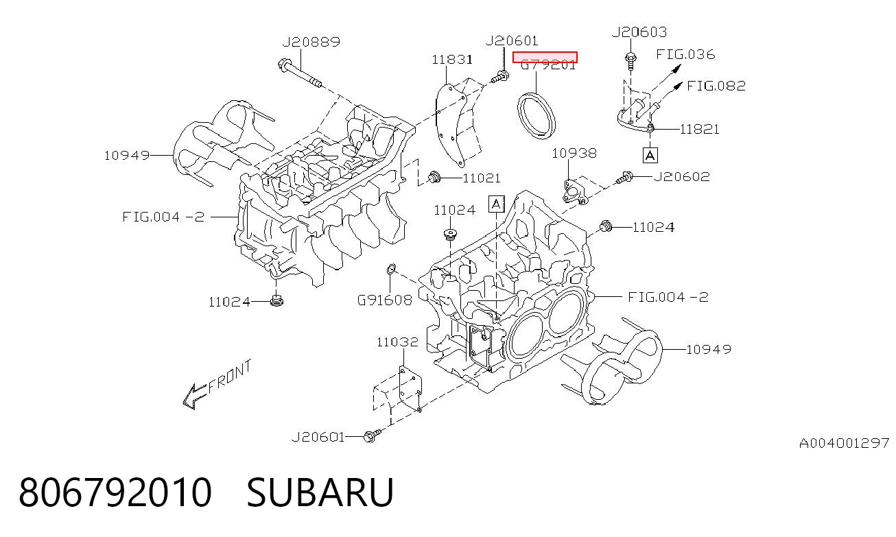 806792010 Subaru Сальник коленвала двигателя, задний