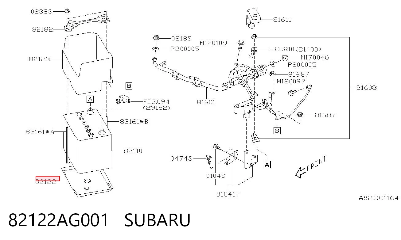 82122AG001 Subaru Подставка аккумулятора
