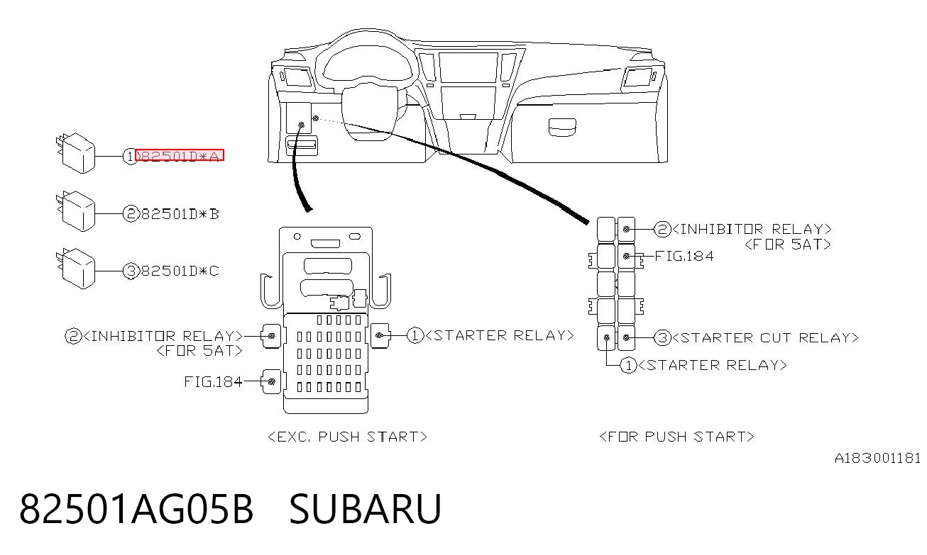 82501AG05B Subaru Блок переключения кондиционера
