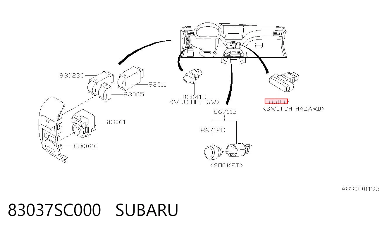 83037SC000 Subaru Аварийная кнопка
