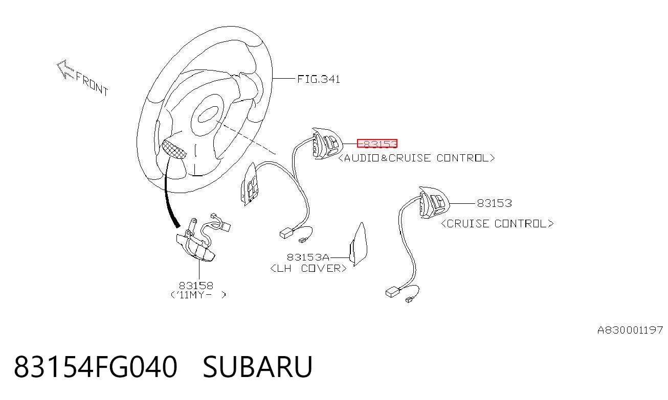 83154FG040 Subaru Блок кнопочных переключателей рулевого колеса