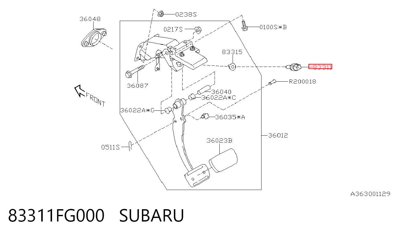 Датчик тормоза на Subaru Impreza III GH