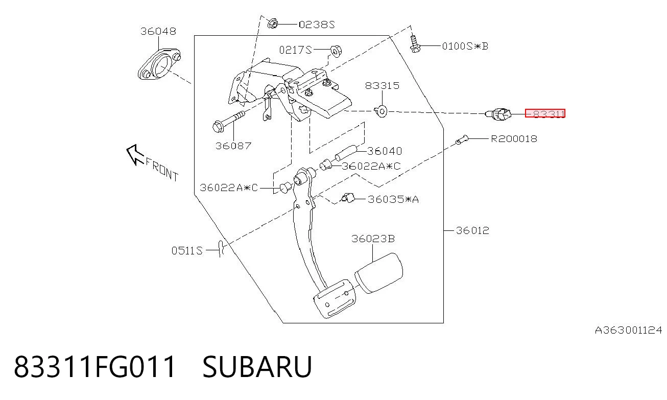 83311FG011 Subaru Датчик тормоза