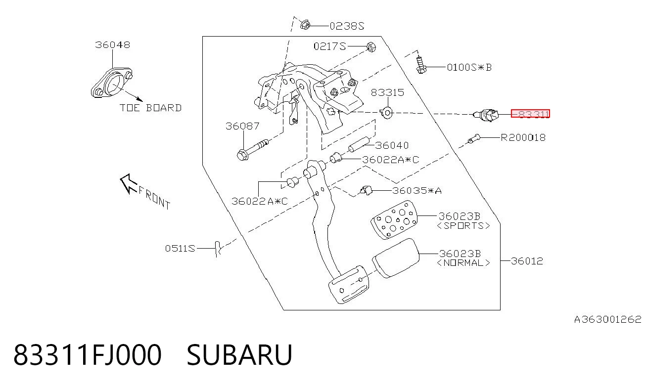 83311FJ000 Subaru Датчик тормоза