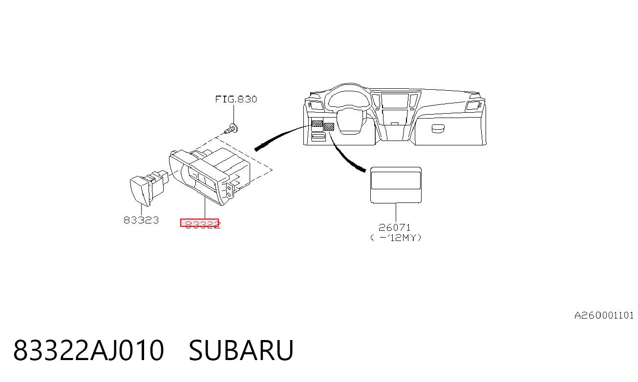 83322AJ010 Subaru 