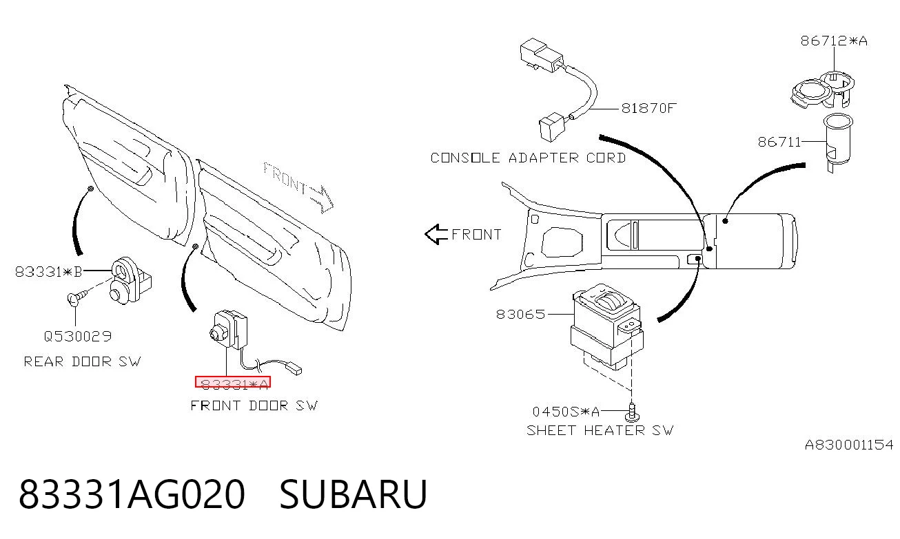 83331AG020 Subaru Концевик