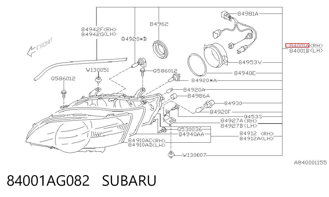 Фара передняя правая на Subaru Outback III B13, BP