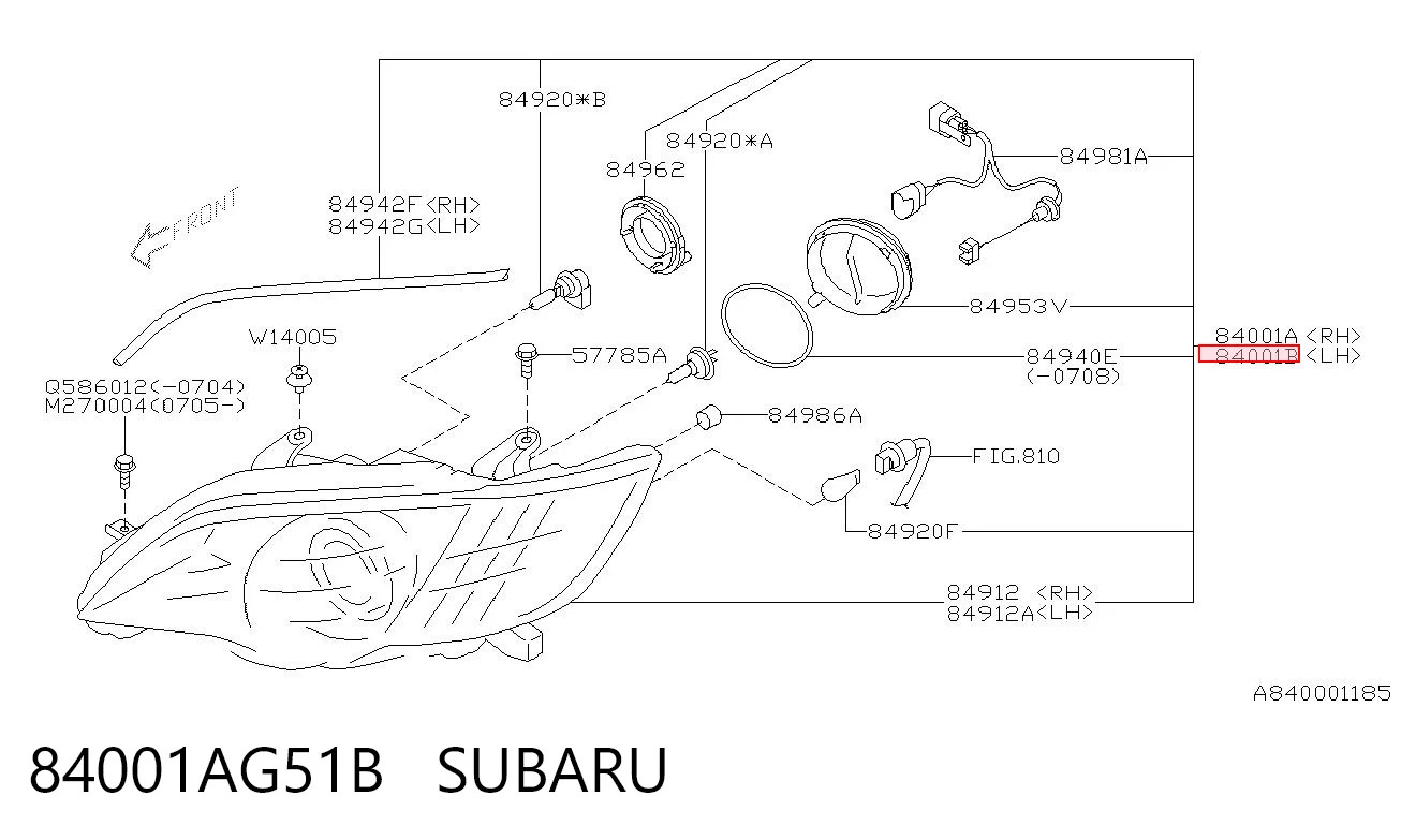 84001AG51B Subaru Фара